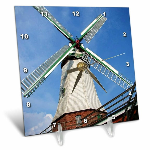 3dRose, Closeup Of Windmill, 6x6 Desk Clock