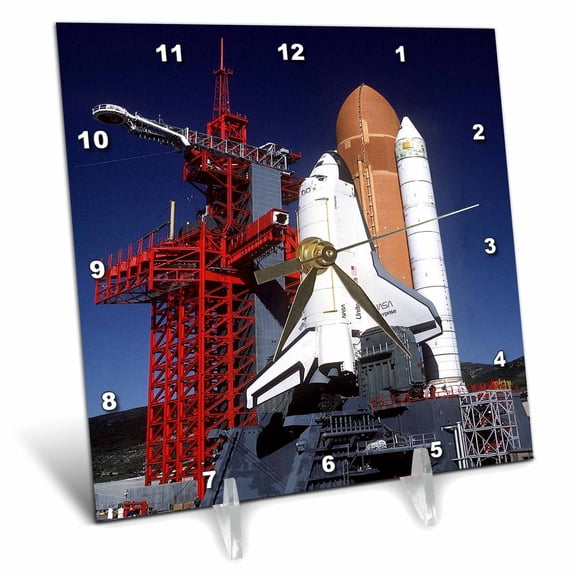 3dRose, Closeup Photo Of the Enterprise Shuttle.jpg, 6x6 Desk Clock