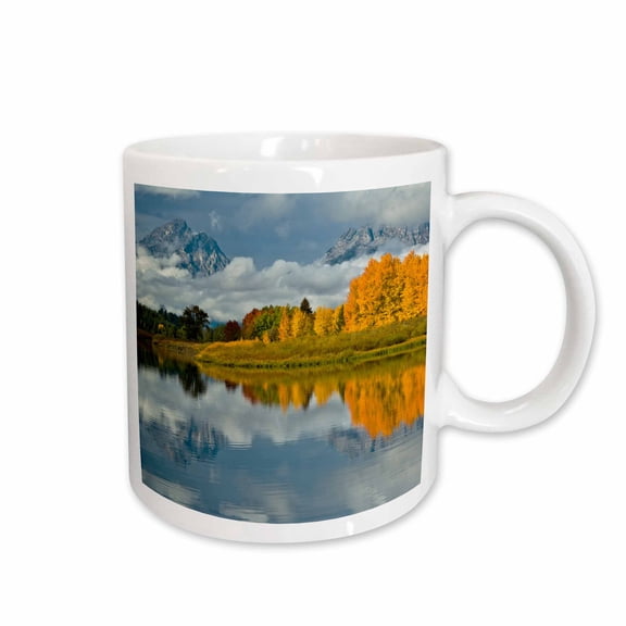 3drose, Cloudy Day in Autumn, Oxbow, Grand Teton National Park, Wyoming, Usa, 15oz Mug