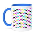 thumbnail image 1 of 3dRose, CMYK Mustache Pattern Cartoon, 15oz Two-Tone Blue Mug, 1 of 7