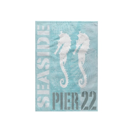 3dRose, Coastal Graphic With Typography And Sea Horses, 15x22 Hand Towel