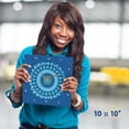 thumbnail image 1 of 3dRose, Cobalt blue floral mandala on bright blue damask background, 10x10 Wall Clock, 1 of 7