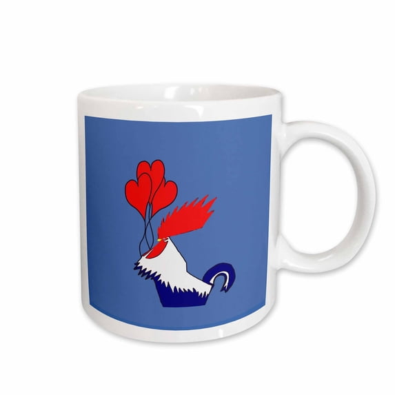 3drose, Cockerel Lover Vector Art in Bold Bright Colors, 11oz Mug