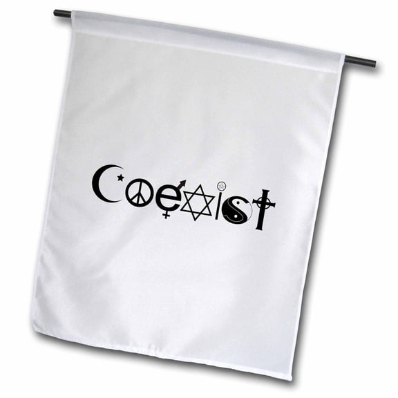 3dRose, Coexist, 12 x 18 inch Garden Flag