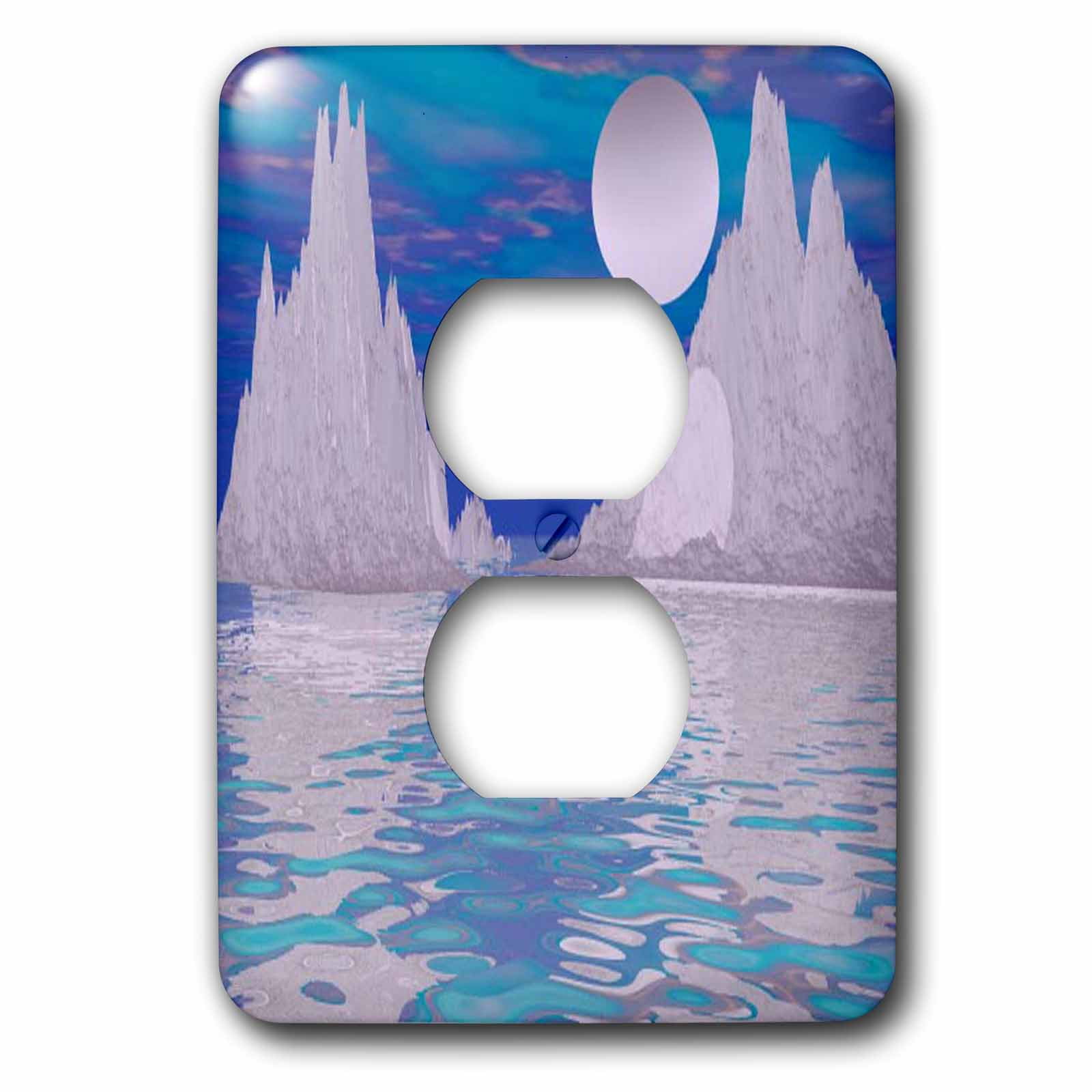 3dRose, Cold Mountain in the Ocean 3d, 2 plug outlet cover