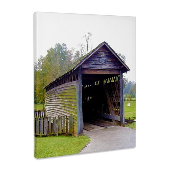 3dRose, Coldwater Covered Bridge in Oxford, Alabama, Photo, Museum Grade Canvas Wrap 16x20