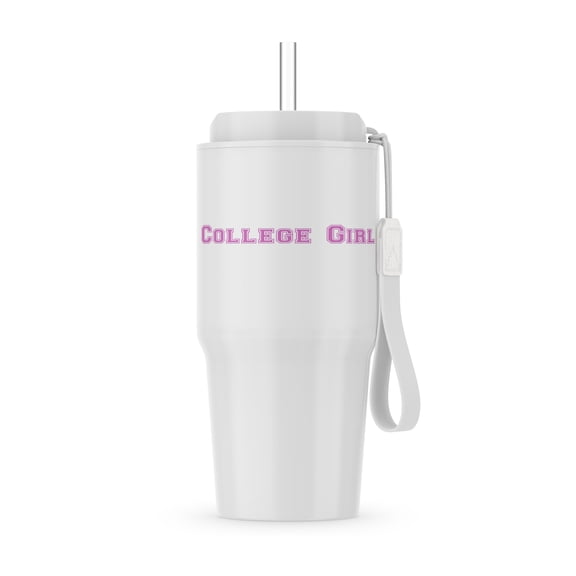 College Girl Text In Pink - Girly Retro Preppy Font - University Students Or Graduate School Fashion, 20oz Tumbler