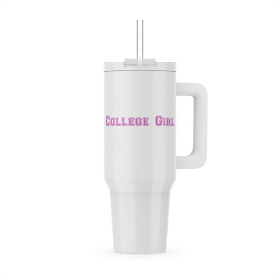 College Girl Text In Pink - Girly Retro Preppy Font - University Students Or Graduate School Fashion, 30oz Tumbler