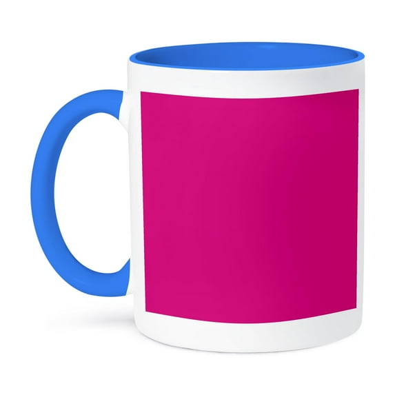 3dRose, Color Barbie pink, 11oz Two-Tone Blue Mug
