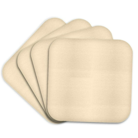 3drose, Color Blanched Almond, Set of 4 Coasters - Soft