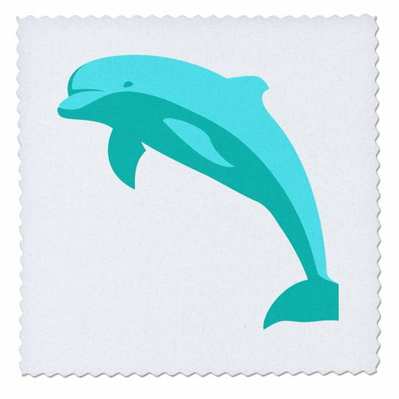 3dRose, Color of the Ocean Joyful Dolphin - Beach - Art, 12x12 inch quilt square