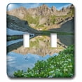 thumbnail image 1 of 3dRose, Colorado, San Juan Mountains. Clear Lake reflection and marigolds. , double toggle switch, 1 of 1
