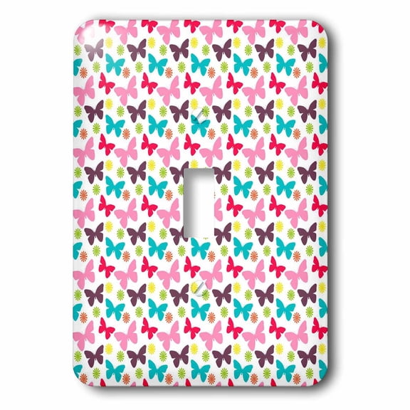 3dRose, Colorful Butterflies, single toggle switch