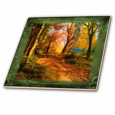 3dRose, Colorful Forest, 4 Inch Ceramic Tile