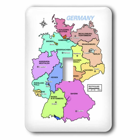 3dRose, Colorful Map Of Germany, single toggle switch
