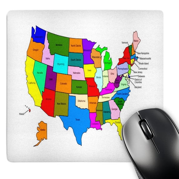 3dRose, Colorful Map Of The United States For Kids, MousePad