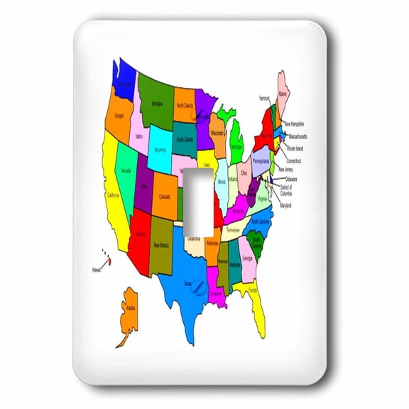 3dRose, Colorful Map Of The United States For Kids, single toggle switch
