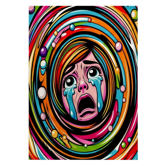 3dRose, Colorful Pop Art of a Crying Girl, 22x30 Bath Hand Pool Towel
