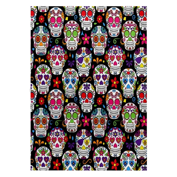 3dRose, Colorful Sugar Skulls Pattern, 22x30 Bath Hand Pool Towel