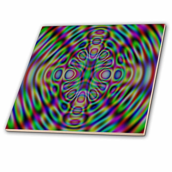 3dRose, Colorful and Crazy Abstract Digital Art by Angelandspot, 6 Inch Ceramic Tile