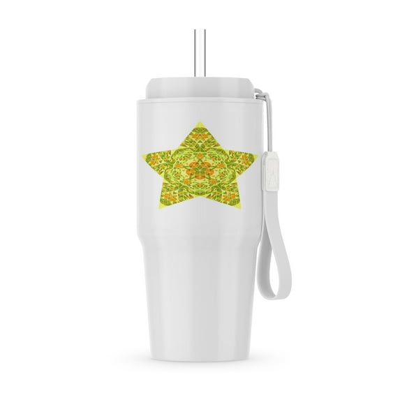 Colorful Polygonal Triangle Mosaic Pentagram Star Symbol, 20oz Tumbler