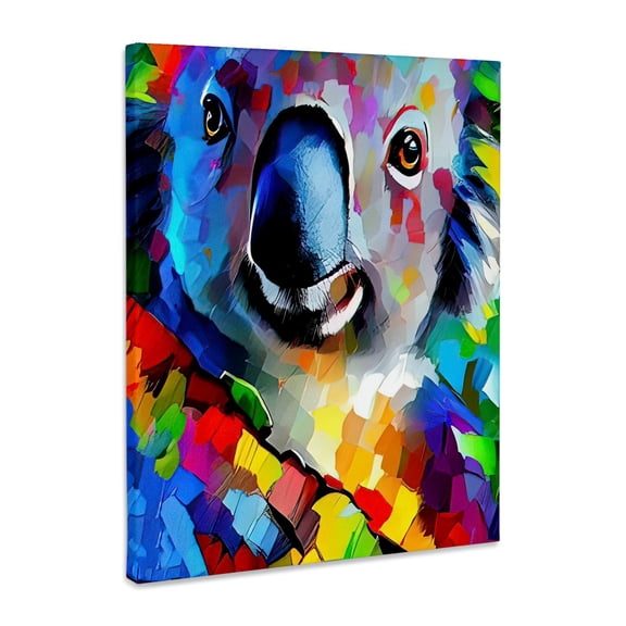 3dRose, Colorful portrait of koala Australian bear. Digital art gift or card, Museum Grade Canvas Wrap 16x20
