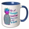 thumbnail image 1 of 3drose, Colorful Tropical Pineapple Summer Quote, 11oz Two-tone Blue Mug, 1 of 6