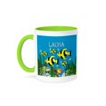 thumbnail image 1 of 3dRose, Colourful tropical plants and fish design personalized with a female name LAURA, 11oz Two-Tone Green Mug, 1 of 3