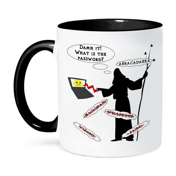 3dRose, Computer Wizard, 15oz Two-Tone Black Mug