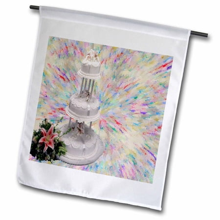 3dRose, Confetti Wedding, 12 x 18 inch Garden Flag