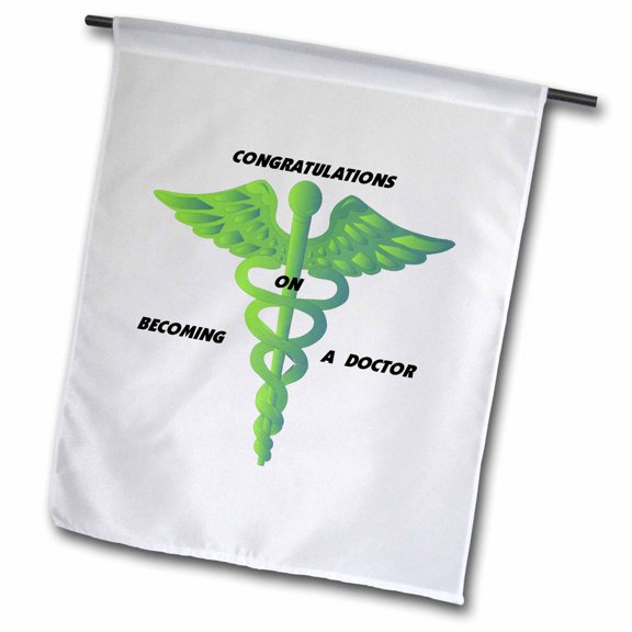 3dRose, Congratulations Doctor, 18 x 27 inch Garden Flag