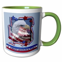 3drose, Congratulations Patriotic Eagle, 11oz Two-tone Green Mug