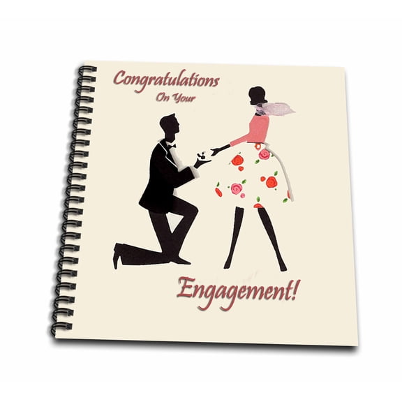3dRose, Congratulations on You Engagement, Drawing Book 8 x 8 inch