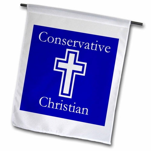3dRose, Conservative Christian Blue, 12 x 18 inch Garden Flag