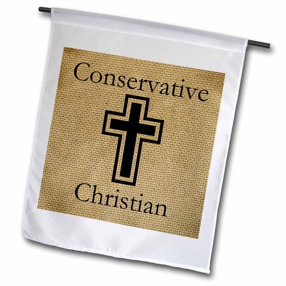 3dRose, Conservative Christian Burlap Texture, 12 x 18 inch Garden Flag