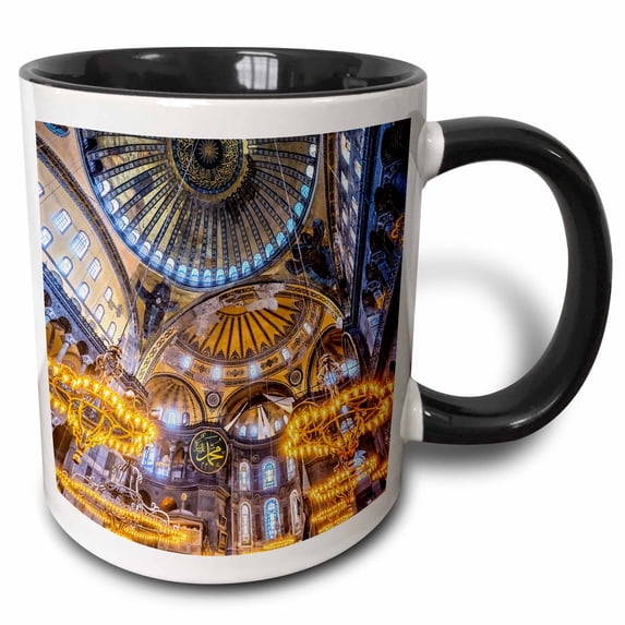 3drose, Constantinople Cathedral, Hagia Sophia Arch, in Istanbul, Turkey, 11oz Two-tone Black Mug