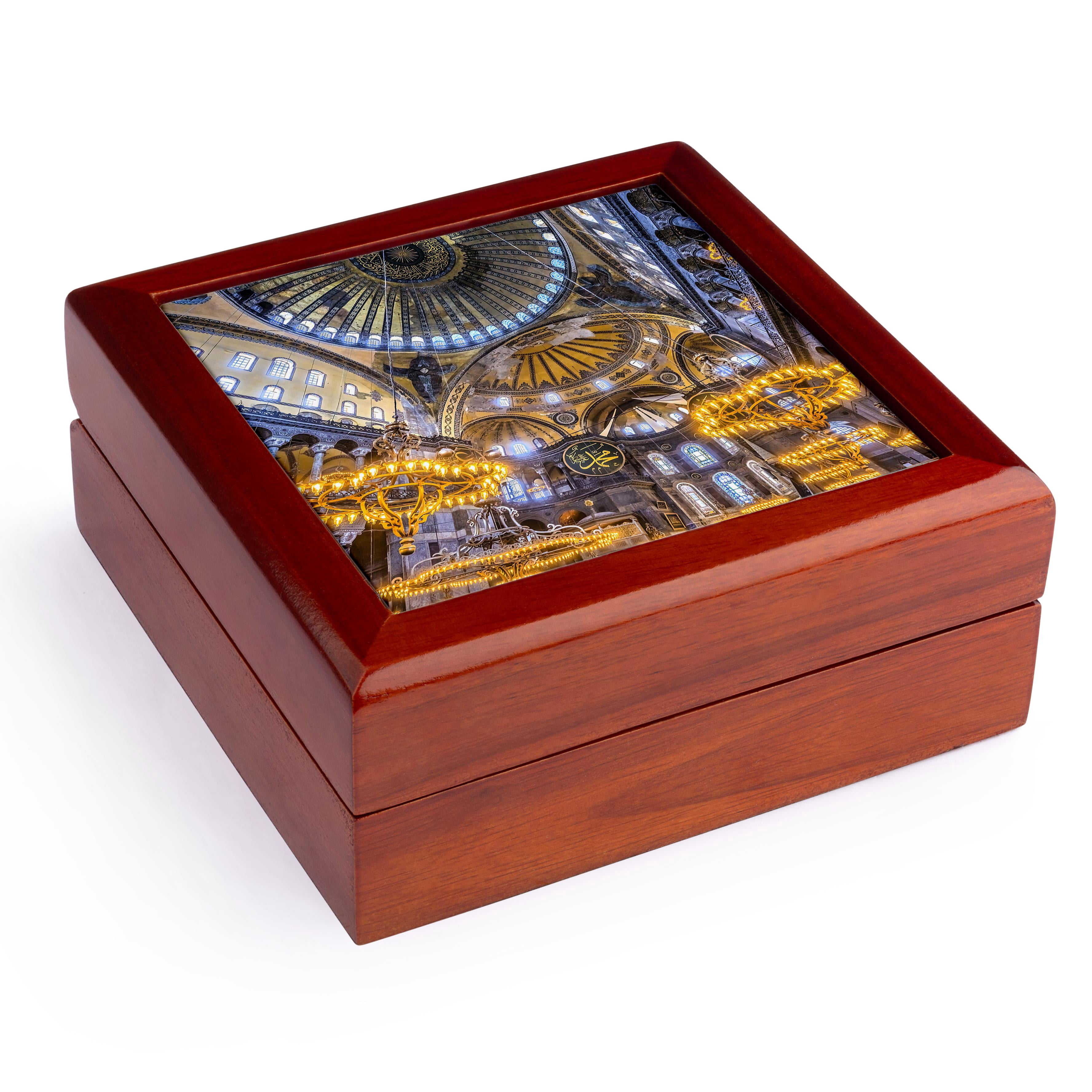 3dRose, Constantinople cathedral, Hagia Sophia arch, in Istanbul, Turkey, Jewelry Box 5.5x5.5 inch with 4 inch tile