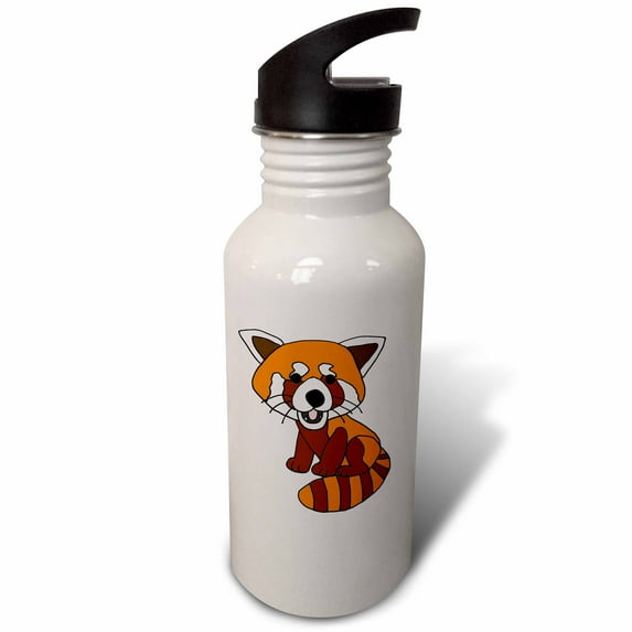 3dRose, Cool Funny Cute Red Panda Cartoon, Flip Straw 21oz Water Bottle
