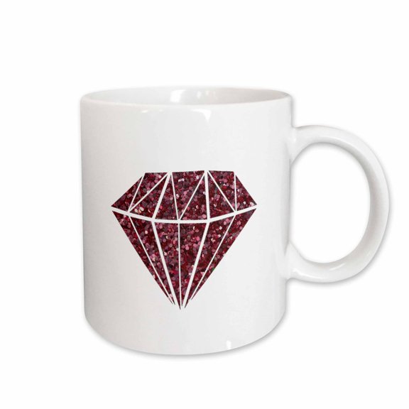 3drose, Cool Ruby Glitter Diamond, 15oz Mug