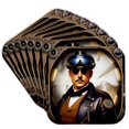 thumbnail image 1 of 3drose, Cool Young Man - Aviator of Fantastic Era in Helmet and Pilot Glasses, Set of 8 Coasters - Soft, 1 of 7