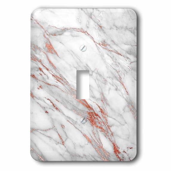 3dRose, Copper Metal Foil and Ombre Gemstone Grey Marble, single toggle switch