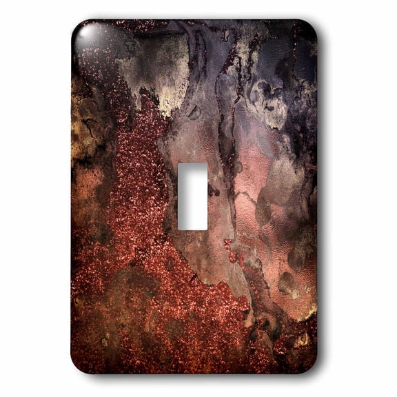 3dRose, Copper and Gold Blush Rose Ombre Gemstone Ink Glitter Marble, single toggle switch