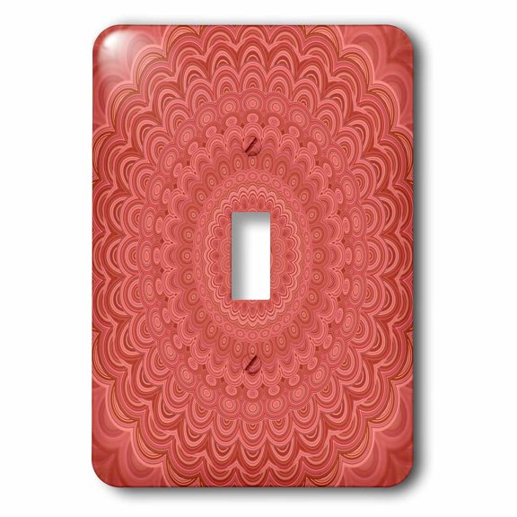 3dRose, Coral Mandala - colored floral mandala design, single toggle switch