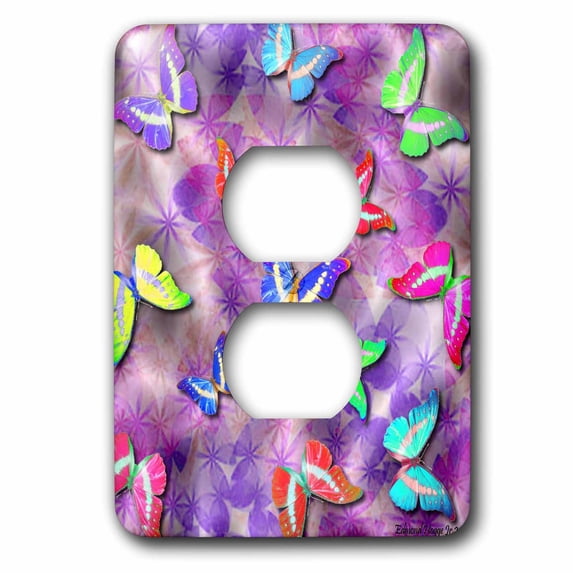3dRose, Cosmic Dust Sparkles and Butterflies , 2 plug outlet cover