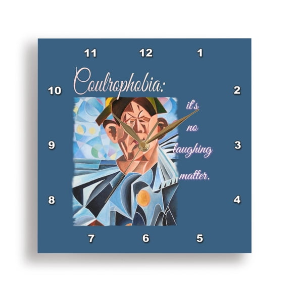 3dRose, Coulrophobia Awareness It Is No Laughing Matter Clown Irony, 15x15 Wall Clock