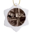 thumbnail image 1 of 3drose, Country Mailboxes, 3 inch Snowflake Porcelain Ornament, 1 of 7