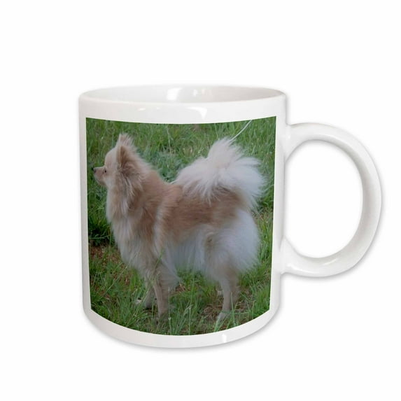 3drose, Cream Pomeranian Side View, 11oz Mug