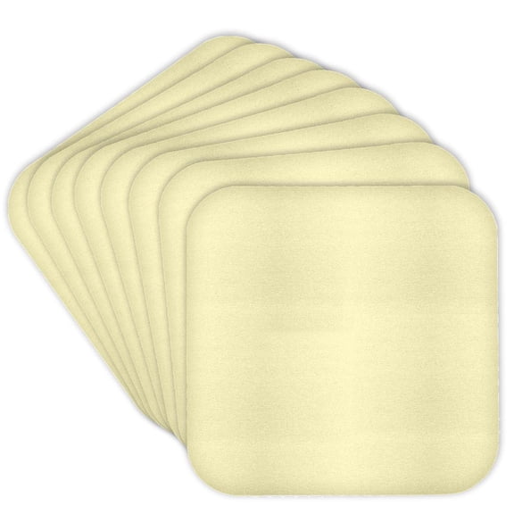 3dRose, Creamy yellow - off-white - light pastel cream - lemon chiffon - plain simple solid color, Set of 8 Coasters - Soft