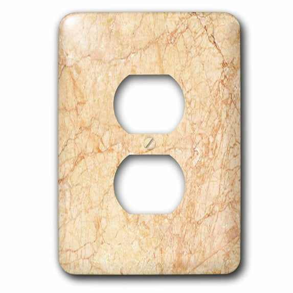 3dRose, Crema valencia marble print, 2 plug outlet cover