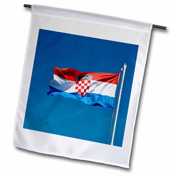 3dRose, Croatian flag - EU32 PRI0033 - Prisma, 12 x 18 inch Garden Flag